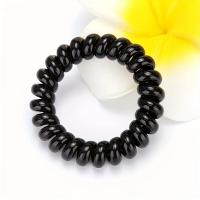 5pcs/Set Almohadillas De Cabello Elásticas En Color Negro Básico Para Mujeres Y Niñas Accesorios De Cabello Espiral Teléfono Cord Scrunchies Ponytail Holder - details 5