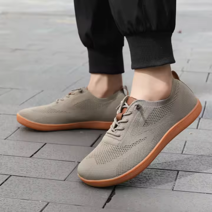 Zapatos De Entrenamiento Para Hombre Minimalista Y Cuero Genuino Suela Dispersa Y Ample Toe Cierre Elástico Material De La Suela De Goma - 1