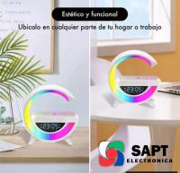 SAPT Altavoz Bluetooth en Forma de G con Luces RGB – Sonido Premium – Cargador Inalámbrico para Móviles – Iluminación Personalizable – Disponible en Dos Tamaños – Ideal para Fiestas y Eventos - details 0