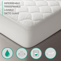 VALENTIA HOME Protector Colchon QUILT  I  ACOLCHADO  I  Impermeable y Transpirable, | ajustable 30cm de altura | 🔇 silencioso | 100% poliéster - Lavable, Elastico, muy suave, Super Absorbente. Tamaños de cama 90cm 105cm 135cm 150cm 180cm y 200cm, largos - details 0