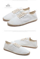 Zapatos Planos Casuales De Lino Clásicos Para Hombres Y Mujeres Mocasines De Canvas Moda Zapatería Pesca Talla Grande - details 15