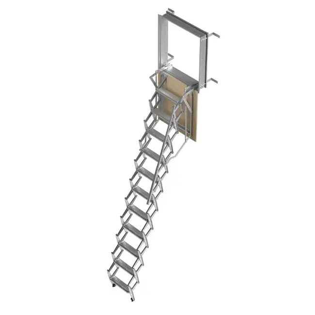 Escalera retráctil abatible a pared 70x100 Alto=280cm - 1