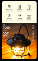 Nueva luz LED para acampar con carga tipo C, luz para tienda de campaña al aire libre con gancho y asa, luz de camping retro - details 1
