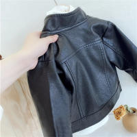 Chaqueta De Cuero PU Para Niñas Primavera Otoño Cierre De Cremallera Moda Corta Atractiva Ropa Exterior Clásica Para Bebés Y Niños De 2 a 8 Años Tallas 90-100-110-120-130-140 - details 14