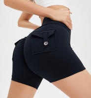 SSITO Pantalones cortos ajustados para Mujer Bolso High Belt elevando glúteos pantalones cortos de Yoga de secado rápido,ropa Deportiva para mujer de gym, absorber el sudor, With bolsillos traseros, para Yoga y Gimnasio - details 9