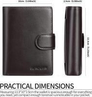 Cartera Hombre de cuero, Billetera with Bloqueador RFID, Cartera Vertical para Hombre with 19 Ranuraspara Tarjetas, 3 Ranuraspara Billetes, 1 Bolso para Monedaswith Bot N - details 0