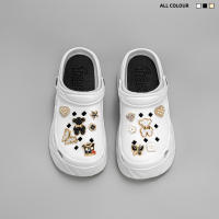 Sandalias De Tacón Alto Estilo Casual Con Patrón De Oso En Cuero Sintético Negro Y Blanco Diseño De Dibujos Animados X8809 - details 4