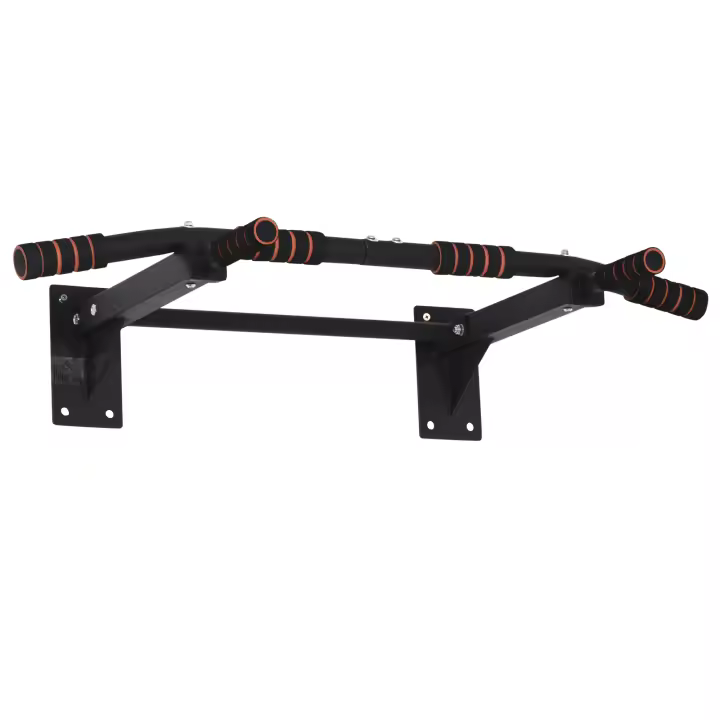 HOMCOM Barra de dominadas fitness acero carga máxima 120 kg montaje pared 94 x 51 x 18 cm negro - 1