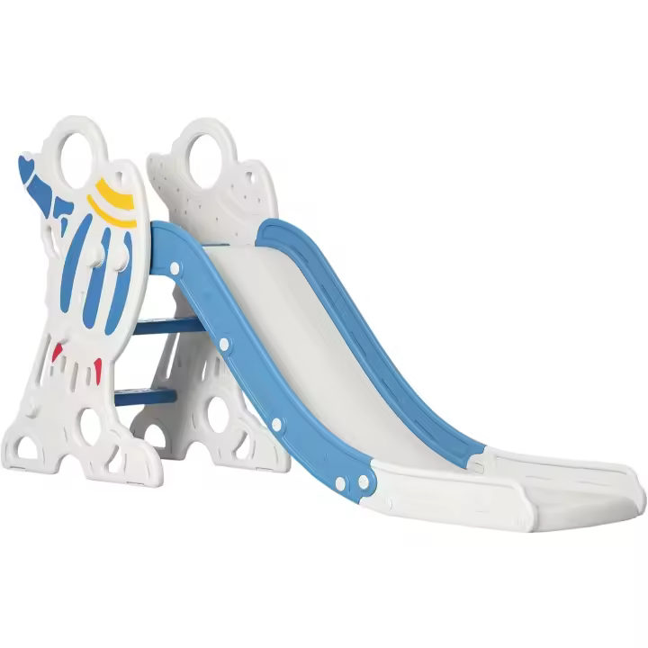 Tobogán Infantil de 18-36 Meses Tobogán para Niños 157 cm con 3 Escaleras Antideslizantes Carga 30 kg para Interior Hogar Azul y Gris - 1