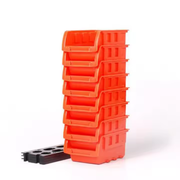 Caja De Herramientas De 8 Piezas Con Soporte De Pared Y Caja De Almacenamiento Plegable Para Partes De Tornillos Organizador De Suministros De Hardware Material ABS - 1