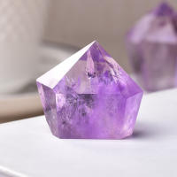 Varita De Ametista Natural 1PC Cuernos De Cuarzo Reiki Energía De Cristal Decoración De Hogar Torre De Piedra Para Decoración De Estudio Sala De Estar Y Dormitorio - details 4