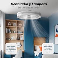 Ventilador de Techo con Luz OStarkDom 68W LED, Motor AC Silencioso, 3 Velocidades, Mando a Distancia, Función Verano/Invierno, IP20, 3 Años de Garantía - Blanco 55cm OstarkDom-leduni - details 5