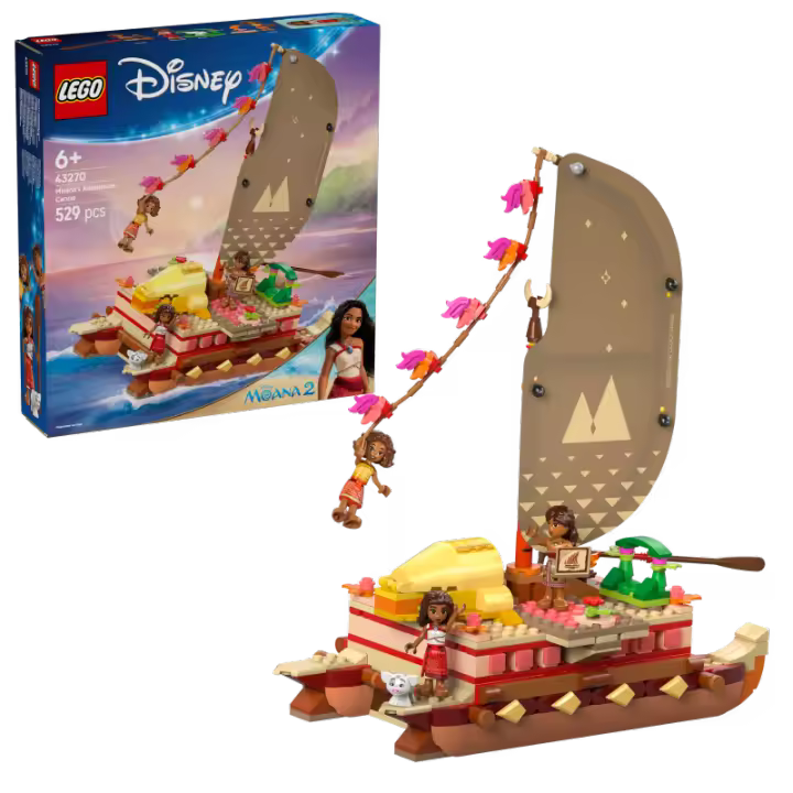 LEGO Disney Princess 43270 Canoa de Aventuras de Vaiana contiene 529 piezas - edad 6+ años 25L43270 - 1
