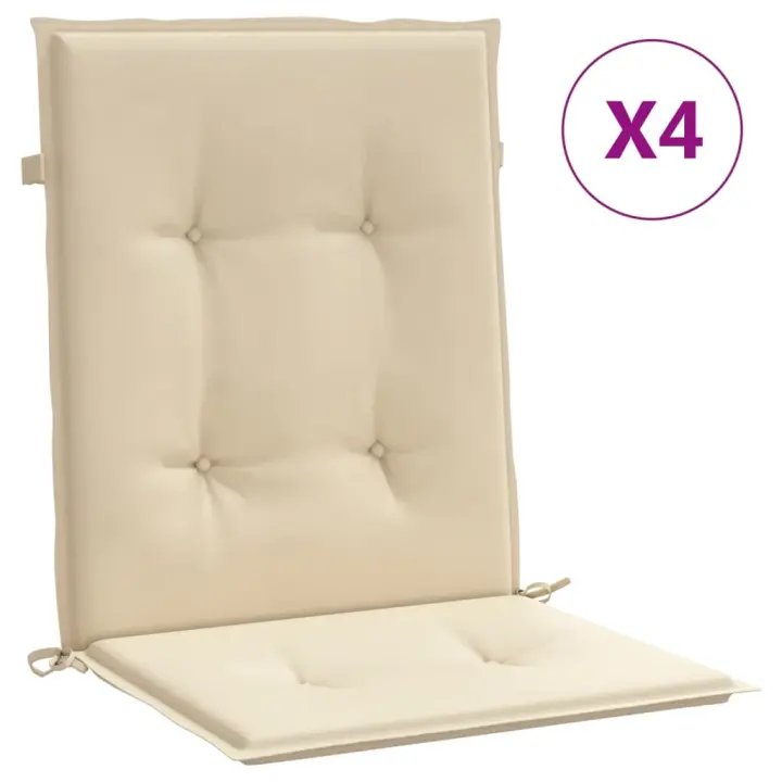Paño de Silla de Jardín respaldo Bajo 4 UDS lona Oxford beige - 1