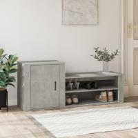 vidaXL Mueble Zapatero Madera Contrachapada Armario Pasillo Entrada Color Blanco,  Gris hormigón,  Gris sonoma - details 2