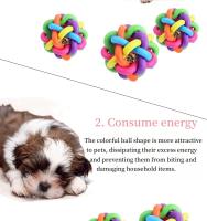 Juguete Para Perros Y Gatos Colorido Con Campanas Bola De Goma Resistente Masticación Sonido Entrenamiento Interacción Humano-Pet Accesorios - details 7
