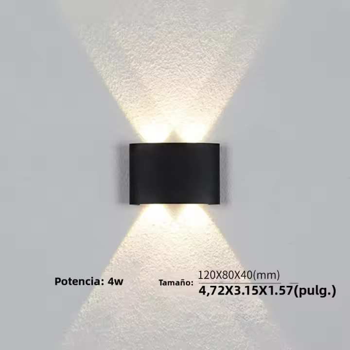 Lámpara De Pared LED Impermeable IP66 4W Iluminación Para Exterior Interior Jardín Dormitorio Sala De Estar Ascensor Moderno - 1