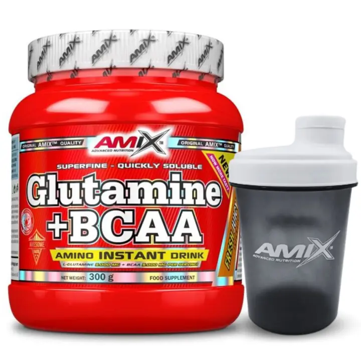 Amix Nutrition - Suplemento Aminoácidos Glutamina + BCAA - 300g + SHAKER REGALO - 1