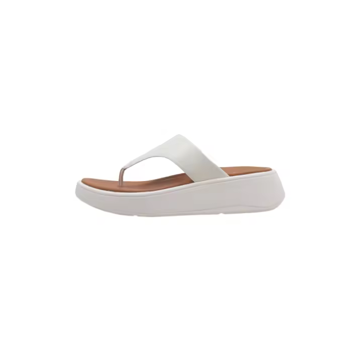 Fitflop F-MODE LEATHERFLATFORM TOE - POST SANDALS Sandalia Con Cuña Mujer Blanco - 1