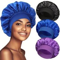 1pc Gorro De Dormir De Seda Suave Para Mujeres Y Hombres Capa De Satén Protección Para Pelo Rizado Estilo Bobeo Duradera No Desliza Todo La Noche - details 1
