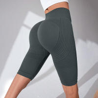 Pantalones de gimnasia sin costuras para realzar glúteos, calzoncillos de yoga de cintura alta, ajustados y abdomen comprimido con efecto "naranja madura" en los glúteos - details 4