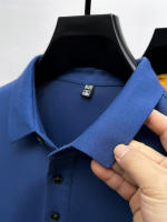 Camisa Polo Para Hombre De Lujo Ligera Con Bordado Exquisito Transpirable Y Cómoda De Verano Cuello Redondo Manga Corta Estilo Casual - details 3