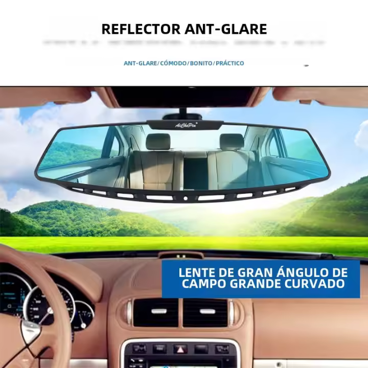 Espejo Retrovisor De Ancho SEAMETAL Para Coche Interior Espejo Retrovisor Curvo HD Antigolpe Universal Con Clip Para Auto Y Bebé - 1