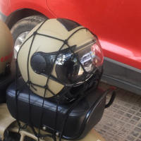 Red De Almacenamiento Para Casco De Motocicleta Con 6 Ganchos Accesorio De Viaje Para Bicicleta Y Scooter Material De Malla De Algodón Tamaño Approx 40x20x20cm - details 0