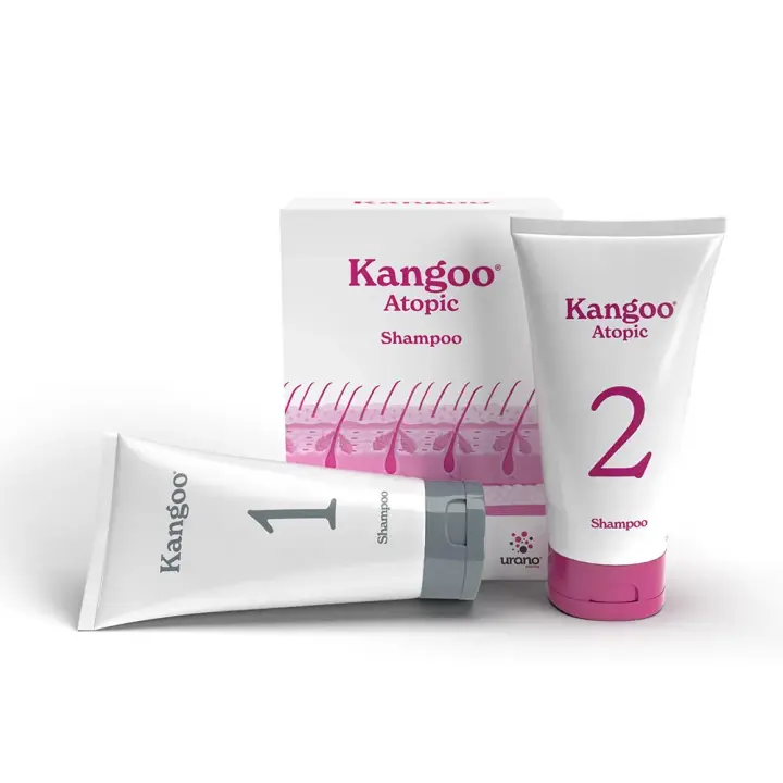 Champú Kangoo Atopic 2 envases de 150 ml Champú dermatológico para perros y gatos con piel sensible Urano - 1