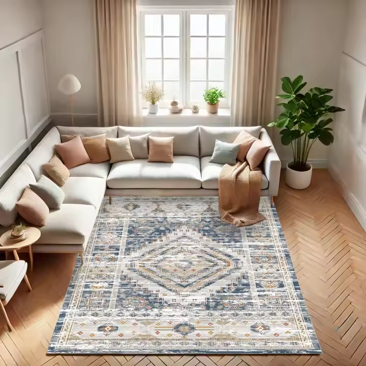RUGURA - Alfombra de salón Vintage - Alfombra salón, habitación, Pasillo, Dormitorio - Estilo Vintage, Moderno, contemporáneo, Desgastado - 1