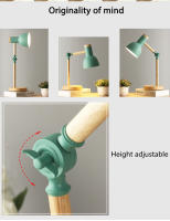 Lámpara De Mesa Creativa Nórdica Con Cabeza Giratoria LED Protección De Ojos Para Lectura Y Dormitorio Estilo Moderno Material Madera Y Hierro - details 3