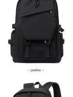 Mochila impermeable de poliéster para hombre, morral sencillo de 15 pulgadas, de Color sólido, a la moda, para ordenador de estudiante y pareja - details 25