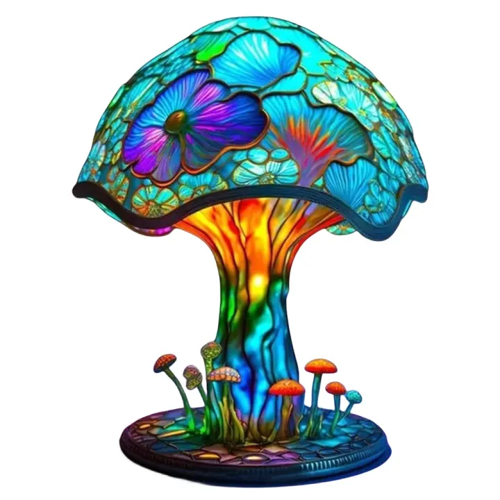 Lámparas de Mesa creativas de la Serie de Plantas teñidas, Adorno de Diseño de Patio del Hogar, Luz de Ambiente de cabeza de dormitorio de Sete coloridas - 1