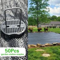 Juego De 50 Palos De Jardín De Acero Inoxidable Con Tapetes Y Gancho De Precisión Para Sombra De Grama Barro De Maleza Y Turf Artificial - details 1
