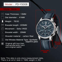 Reloj De Pulsera De Cuarzo Para Hombre PAGANI DESIGN 2024 Lujo Casual Resistente Al Agua 100M Cristal De Zafiro Acero Inoxidable VK63 Con Marcadores Arábigos Y Luz Trasera - details 11