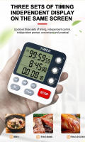 Temporizador De Cocina Digital Magnético Para Cocinar Temporizador De 3 Canales Con Alarma De Volumen Nivel Lcd Silencioso Y Flashing - details 1