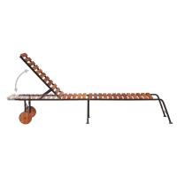 vidaXL Tumbona ajustable de madera maciza de acacia y patas de acero Sillas de Exterior Ideal para jardín, playa, piscina, terraza Tumbona Piscina Tumbonas Playa Tumbonas Jardín Exterior - details 4