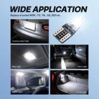 AUXITO 10Pcs W5W T10 LED CANBUS Error Free 12V Luz Blanca Brillante 6000K Bombillas LED Para Iluminación Interior Del Coche Universal 194 168 7020SMD - details 5