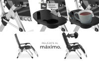 Tectake - Tumbona CLOUD plegable y ajustable sin niveles, Súper cómoda con tejido de textileno transpirable, Un cabezal y un cojín reclinable muy gruesos y extraíbles, Respaldo y reposapiés ajustables sin escalonamientos - details 5