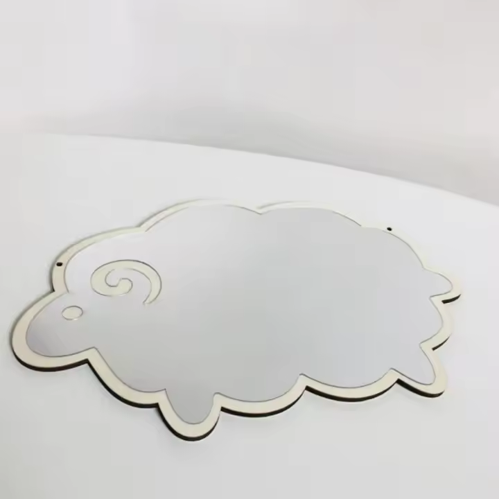 Espejo Decorativo Para Habitación Infantil Resistente Al Roto En Forma De Rabo De Conejo Oveja Globo Corona Nube Diseño Creativo Para Decoración Del Hogar - 1