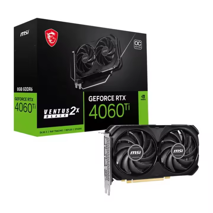 MSI GeForce RTX 4060 Ti VENTUS 2X BLACK OC 8GB GDDR6 DLSS3 - 1