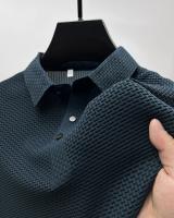 Camiseta De Polo Corta Para Hombre Verano Motocicleta Seda Helada Transpirable Moda Negocios Marca Ropa Sin Capucha Material Poliéster Y Algodón - details 18