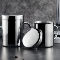 Taza De Café De Acero Inoxidable Con Doble Capa Y Tapa Tumbler Portátil Para Viaje Copa De Leche Y Té Para La Oficina - details 0
