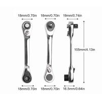 Mini Llave De Treble 1/4 Con Cierre Ratchet Doble Final Herramienta De Reparación De Mano Con Torque Hexagonal Y Destornillador Set 2-en-1 - details 5