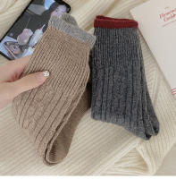 Calcetines Para Mujer Estilo Japonés Sencillo Moda Gruesos Cálidos Transpirables De Lana Calcetines Casuales De Alta Calidad Talla Única - details 11