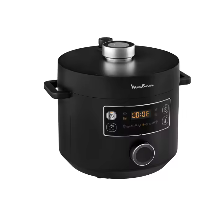 Moulinex Turbo Cuisine Olla a presión, CE754810, ahorro energético, diseño de tazón esférico, interfaz intuitiva, función de olla a presión de alta velocidad, 10 programas automáticos, cocción antiadherente sin monitor - 1