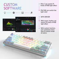 Teclado Mecánico De Juegos Mini AULA F3261 RGB Efecto USB Con Switches Rojos 61 Teclas Cable Separado Desmontable Para Mac Windows - details 7