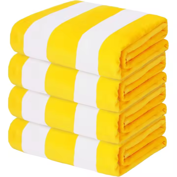 Toallas de Playa extrarandes de Algodón 100% de Exclusivo Mezclas, paquete de 4 (35 "x 70"), toalla de Playa Gruesa con Rayas suaves de Cabana, Toalla de baño para Viajes, piscina superabsorbente y Nación (Azul Marino oscuro) - 1