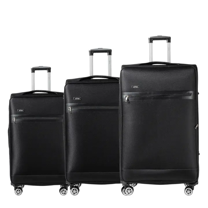 S7 STAR Maletas Tela Juego 3pcs de Viaje, Set 3 Cabina Blanda Maleta Extensible, Equipaje Ligero Expandible con 4 Ruedas Giratorias 360°, Maleta Trolley Gran Capacidad Color Puro - 1