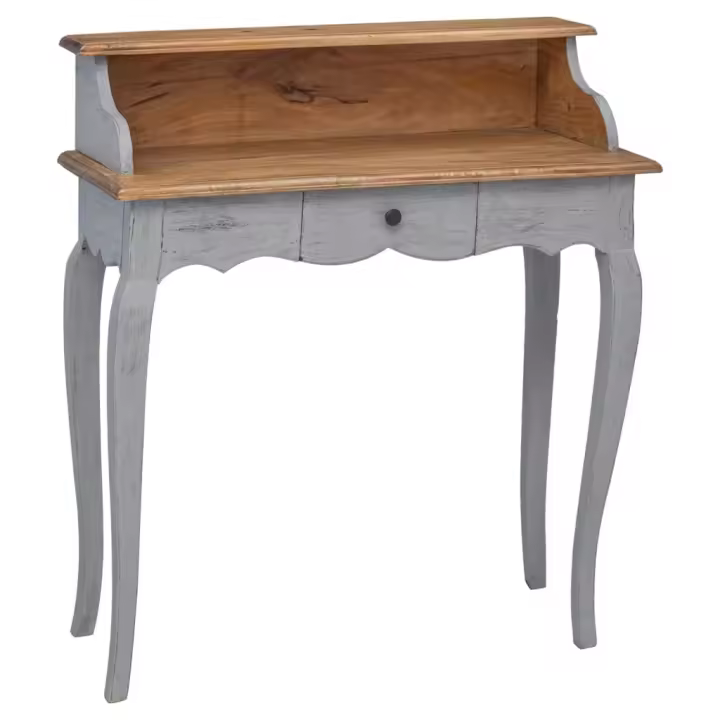 vidaXL Escritorio de madera maciza de caoba 80x40x92 cm - 1